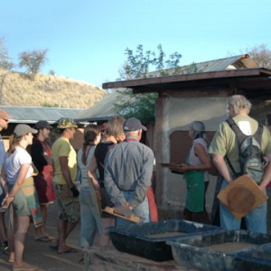 Students receiving instruction at a workshop