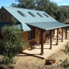 A cozy and inviting straw bale artists' studio.