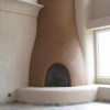 a sculptural fireplace