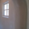 Clay plaster on a soft arch.