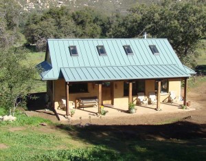 cozy straw bale artist's studio